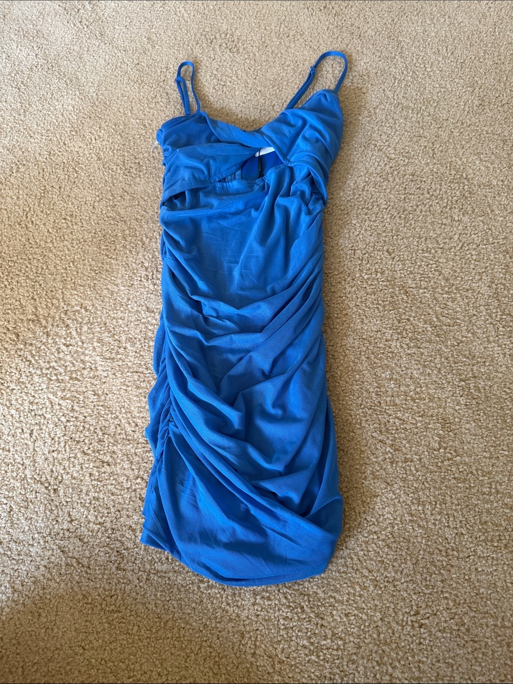 Hello Molly Royal Blue Ruched Midi Dress